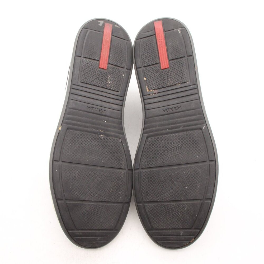 Prada Black Canvas Shoes Men's UK 9 Lace Up Casual Trainers Sneakers - Picture 7 of 11